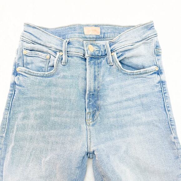 Mother The Insider Crop Step Fray Limited Edition Light Wash Denim Jeans Size 25 - Picture 6 of 11